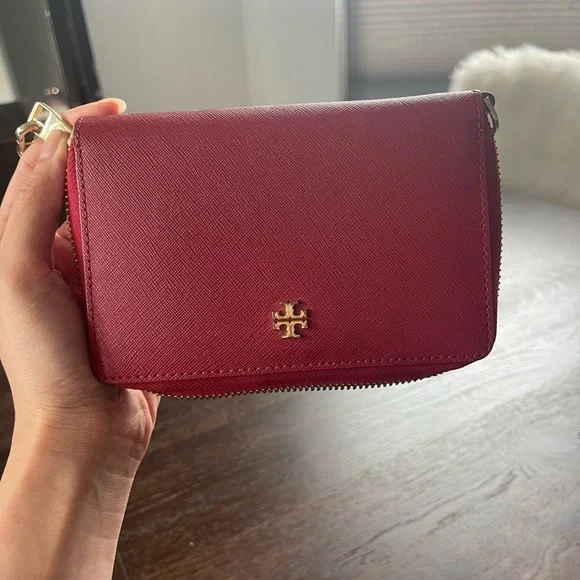 Tory Burch Red Leather Wristlet - Picture 7 of 8